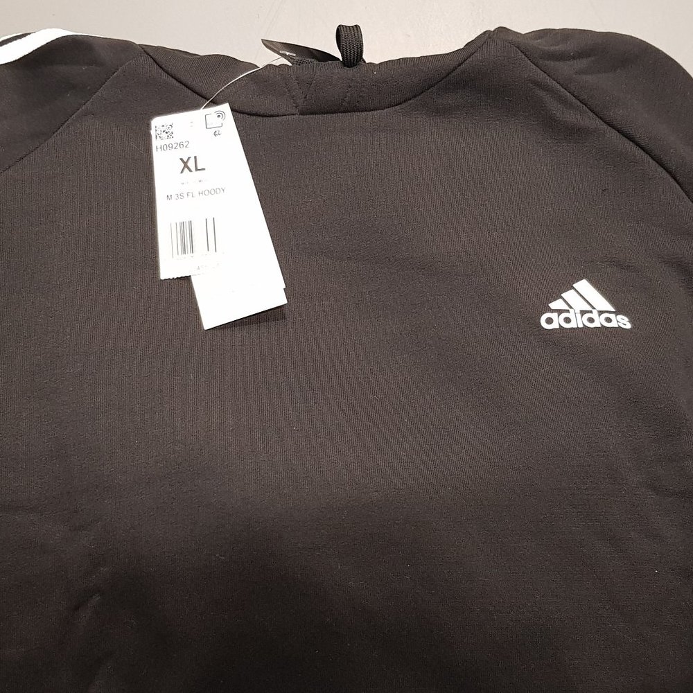 Adidas Men's XL Black Fleece Hoodie Sweatshirt - Picture 4 of 4